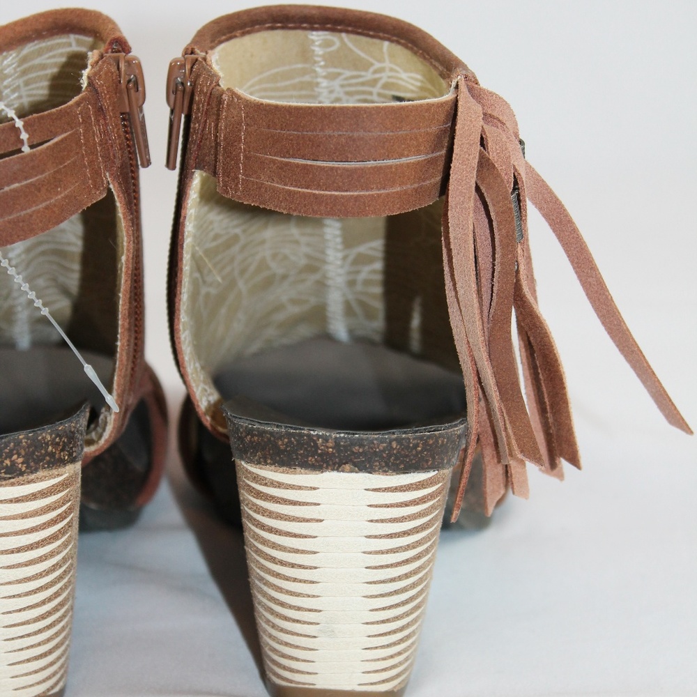 OTBT Heeled Sandal Booties Open Toe Brown NEW - Picture 4 of 8